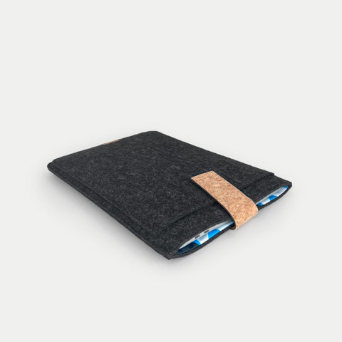 Housse pour ordinateur portable personnalisée | avec fermeture magnétique et compartiment supplémentaire | anthracite - Formes | Modèle "HAKA"