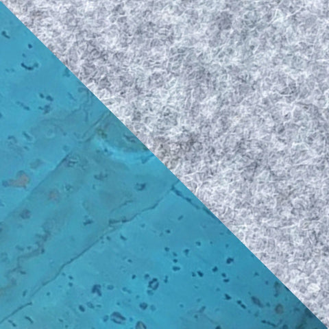 Sac bandoulière pour iPhone 16 | en feutre et coton bio | gris clair - azur | modèle KEDJA deluxe