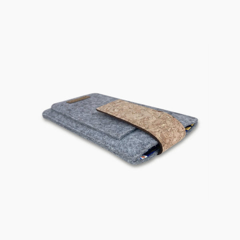 Étui pour Fairphone 4 | avec fermeture magnétique et compartiment supplémentaire | gris clair - Bloom | Modèle HAKA