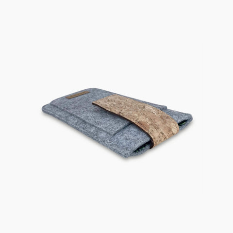 Étui pour téléphone portable pour Xiaomi Redmi Note 13 Pro | avec fermeture magnétique et compartiment supplémentaire | gris clair - Rayures | Modèle HAKA