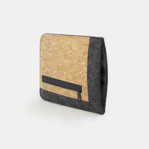 Housse de téléphone avec compartiment pour cartes pour iPhone 14 | anthracite - pistes | Modèle "ZIP"