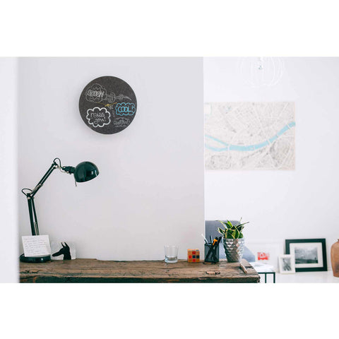 Vilt en kurk wandklok 30 cm | Ontwerp "Cool" van Anja Streese