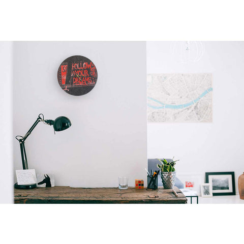 Horloge murale en feutre et liège 30 cm | Conception "Rêves" par Anja Streese
