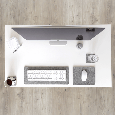 Muismat gemaakt van vilt en kurk | 20x25cm | lichtgrijs