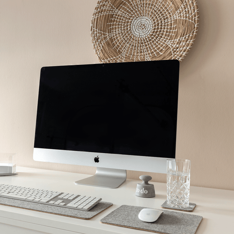 Muismat gemaakt van vilt en kurk | 20x25cm | lichtgrijs