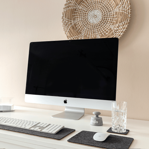 Tapis de souris en feutre et liège | 20x25cm | anthracite