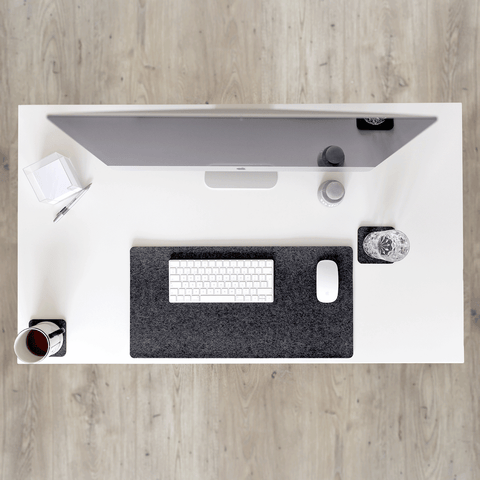 Tapis de bureau en feutre et liège | 30x60cm | anthracite