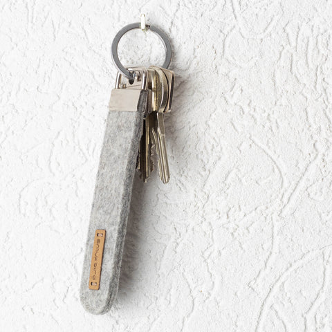Porte-clés en feutre | gris clair