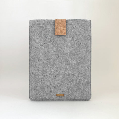 Coque pour MacBook Air M3 15.3 | avec fermeture magnétique et compartiment supplémentaire  | gris clair - Bloom | Modèle "HAKA"