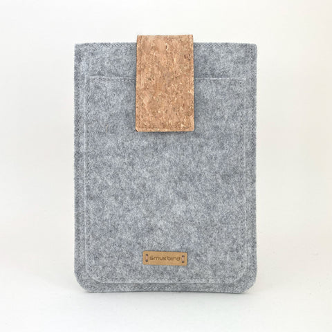 Op maat gemaakte eReader-hoes | met magnetische sluiting en extra vak | lichtgrijs - Kleurrijk | Model "HAKA"