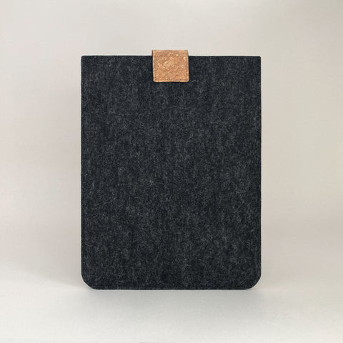 Housse pour ordinateur portable personnalisée | avec fermeture magnétique et compartiment supplémentaire | anthracite - rayures | Modèle "HAKA"