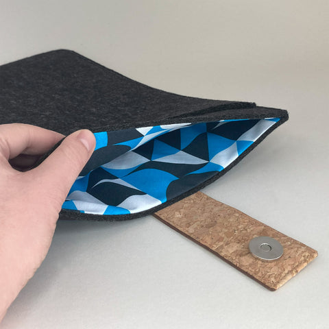 Coque pour Asus Zenbook 14X | avec fermeture magnétique et compartiment supplémentaire  | anthracite - Formes | Modèle "HAKA"