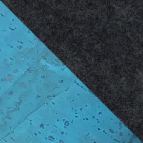 Schoudertas voor Fairphone 3 | van vilt en biologisch katoen | antraciet - azuur | Model KEDJA deluxe