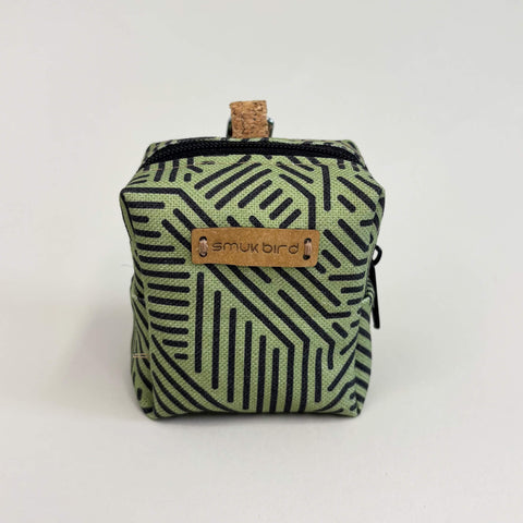 Mini-sac pour écouteurs & co. | fabriqué à partir de coton biologique | Rayures design | Modèle PocketCube