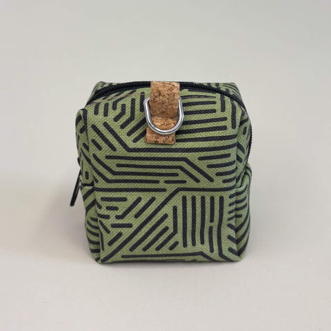 Mini-sac pour écouteurs & co. | fabriqué à partir de coton biologique | Rayures design | Modèle PocketCube