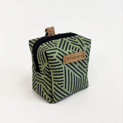 Mini-sac pour écouteurs & co. | fabriqué à partir de coton biologique | Rayures design | Modèle PocketCube