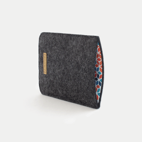 Telefoonhoesje voor Fairphone 6 | van vilt en biologische katoen | antraciet - kleurrijk | Model "LET"