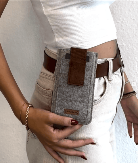 Sac banane pratique pour Samsung Galaxy A35 | avec fermeture magnétique et compartiment pour cartes | anthracite | modèle CLIP