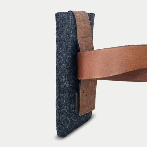 Pratique pochette ceinture pour iPhone 16 Pro | avec fermeture magnétique et compartiment pour cartes | anthracite | modèle CLIP