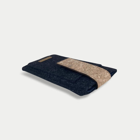 Telefoonhoesje voor Samsung Galaxy A20e | met magneetsluiting en extra vak | antraciet - Tracks | Model HAKA