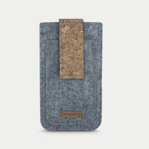 Étui pour téléphone portable pour Samsung Galaxy A15 | avec fermeture magnétique et compartiment supplémentaire | gris clair - Tracks | Modèle HAKA
