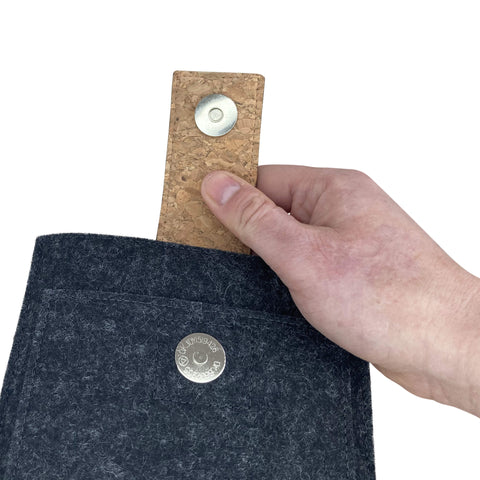 Hoes voor Tolino Epos 2 | met magnetische sluiting en extra vak | antraciet - Shapes | Model "HAKA"