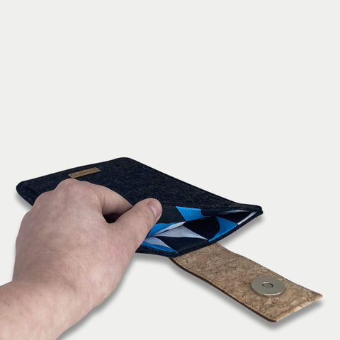 Hoes voor Tolino Epos 2 | met magnetische sluiting en extra vak | antraciet - Shapes | Model "HAKA"