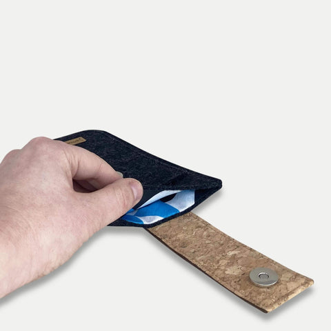 Telefoontas voor Samsung Galaxy M33 | met magneetsluiting en extra vak | antraciet - Shapes | model HAKA