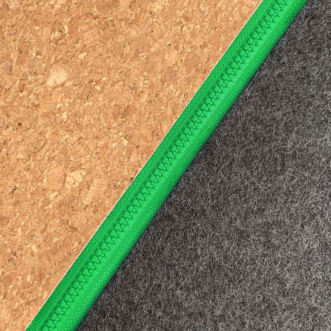 Sac d'accessoires pour câbles, etc. | en feutre et liège | vert anthracite