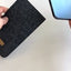 Coque de téléphone sur mesure | en feutre et coton biologique | anthracite - Floraison | Modèle "LAISSER"
