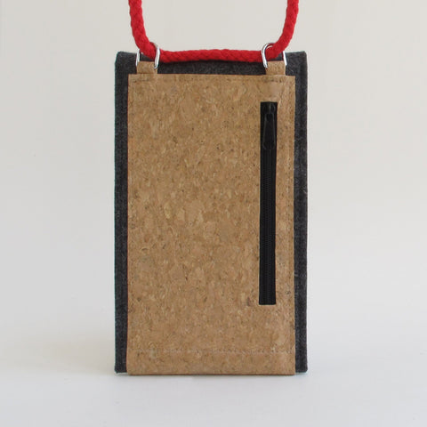 Sac bandoulière pour Xiaomi Poco X5  | en feutre et coton biologique | anthracite - coloré | Modèle KEDJA