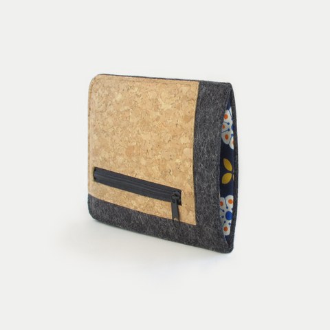 Handytas met kaarthouder voor Xiaomi 11T Pro | antraciet - bloei | Model "ZIP"