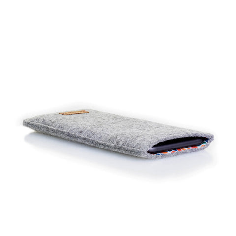 Housse de téléphone pour Xiaomi Poco X5 Pro | en feutre et coton biologique | gris clair - coloré | Modèle "LAISSER"
