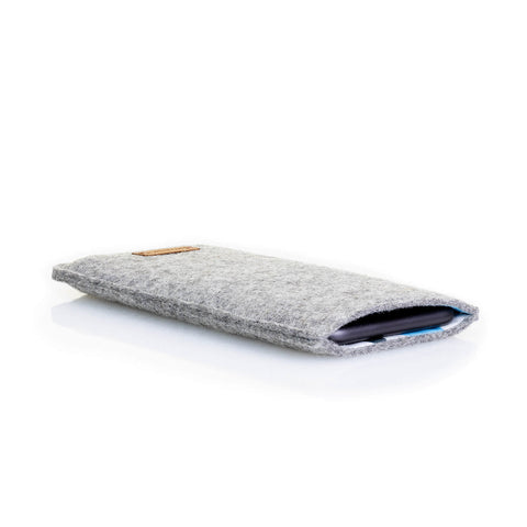 Housse de téléphone pour Xiaomi Poco X5 Pro | en feutre et coton biologique | gris clair - formes | Modèle "LAISSER"