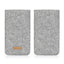 Housse de téléphone pour Samsung Galaxy A53 | en feutre et coton biologique | gris clair - pistes | Modèle "LAISSER"