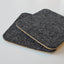 Sous-verres en feutre et en liège | Lot de 2 | 10x10cm | anthracite
