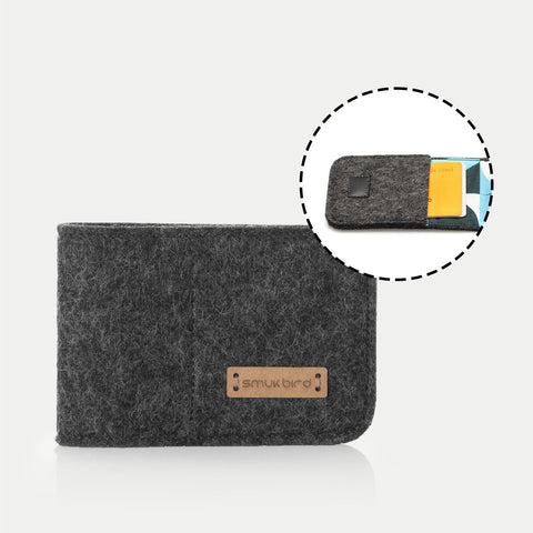 Étui pour cartes EC en feutre | anthracite - Formes