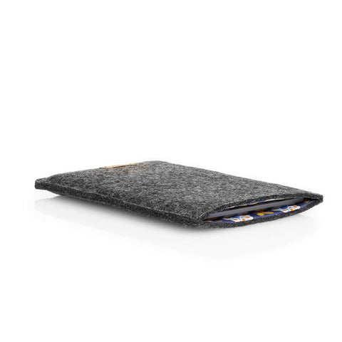 Housse pour PocketBook InkPad Lite | en feutre et coton biologique | anthracite - floraison | Modèle "LAISSER"