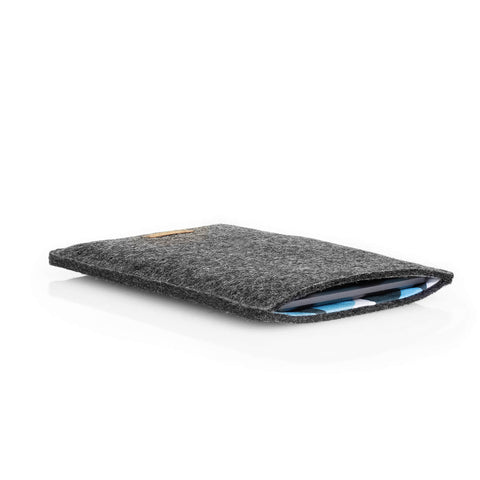 Étui pour Onyx Boox Tab Ultra | en feutre et coton biologique | anthracite - formes | Modèle "LAISSER"
