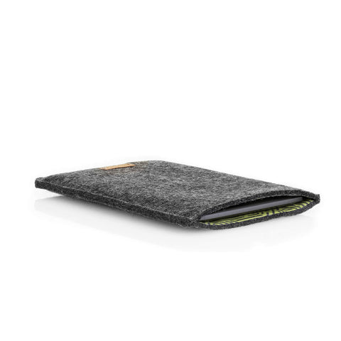 Tas voor Kobo Clara 2E | gemaakt van vilt en biologisch katoen | antraciet - strepen | Model "LET"