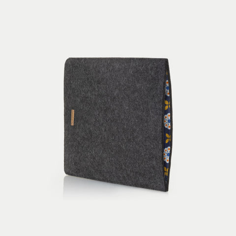 Hoesje voor MacBook Air 13 | gemaakt van vilt en biologisch katoen | antraciet - Bloom | Model "LET"