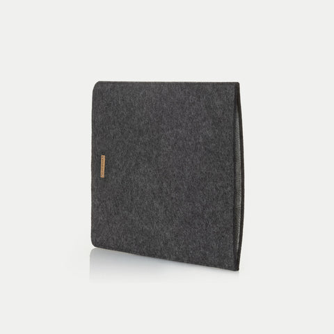 Coque pour MacBook Pro 14 | en feutre et coton biologique | anthracite - pistes | Modèle "LAISSER"