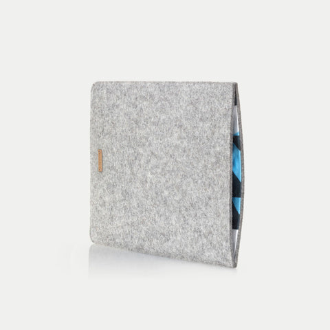 Housse ordinateur portable sur mesure | en feutre et coton biologique | gris clair - formes | Modèle "LAISSER"