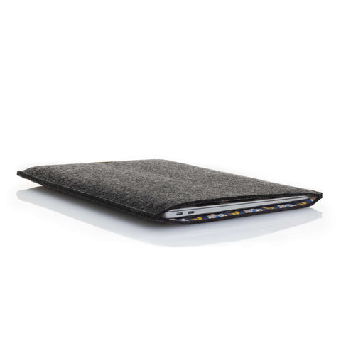 Hoesje voor MacBook Air 13 | gemaakt van vilt en biologisch katoen | antraciet - Bloom | Model "LET"