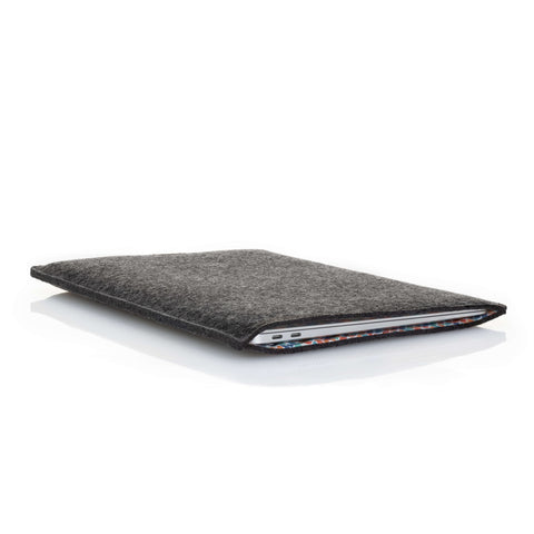 Coque pour MacBook Pro 15 | en feutre et coton biologique | anthracite - Coloré | Modèle "LAISSER"