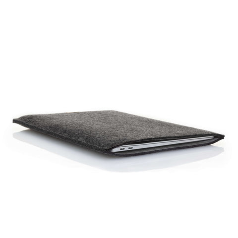 Coque pour MacBook Pro 14 | en feutre et coton biologique | anthracite - pistes | Modèle "LAISSER"