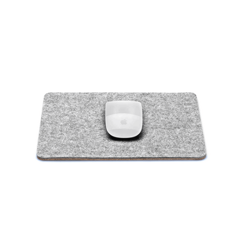 Tapis de souris en feutre et liège | 20x25cm | gris clair