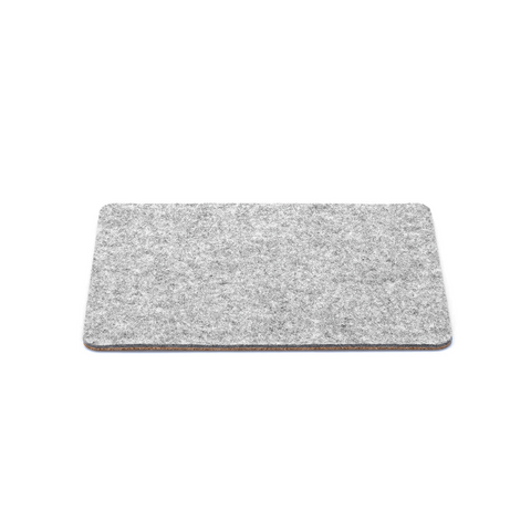 Tapis de souris en feutre et liège | 20x25cm | gris clair