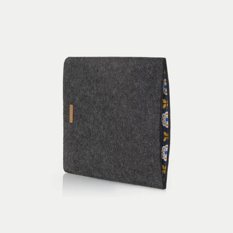 Hoesje voor Galaxy Tab S9 Plus | gemaakt van vilt en biologisch katoen | antraciet - bloei | Model "LET"