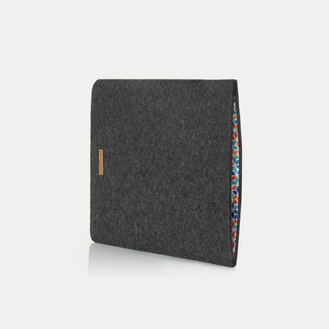 Hoes voor iPad Pro 12,9" - 5e Gen | gemaakt van vilt en biologisch katoen | antraciet - kleurrijk | Model "LET"